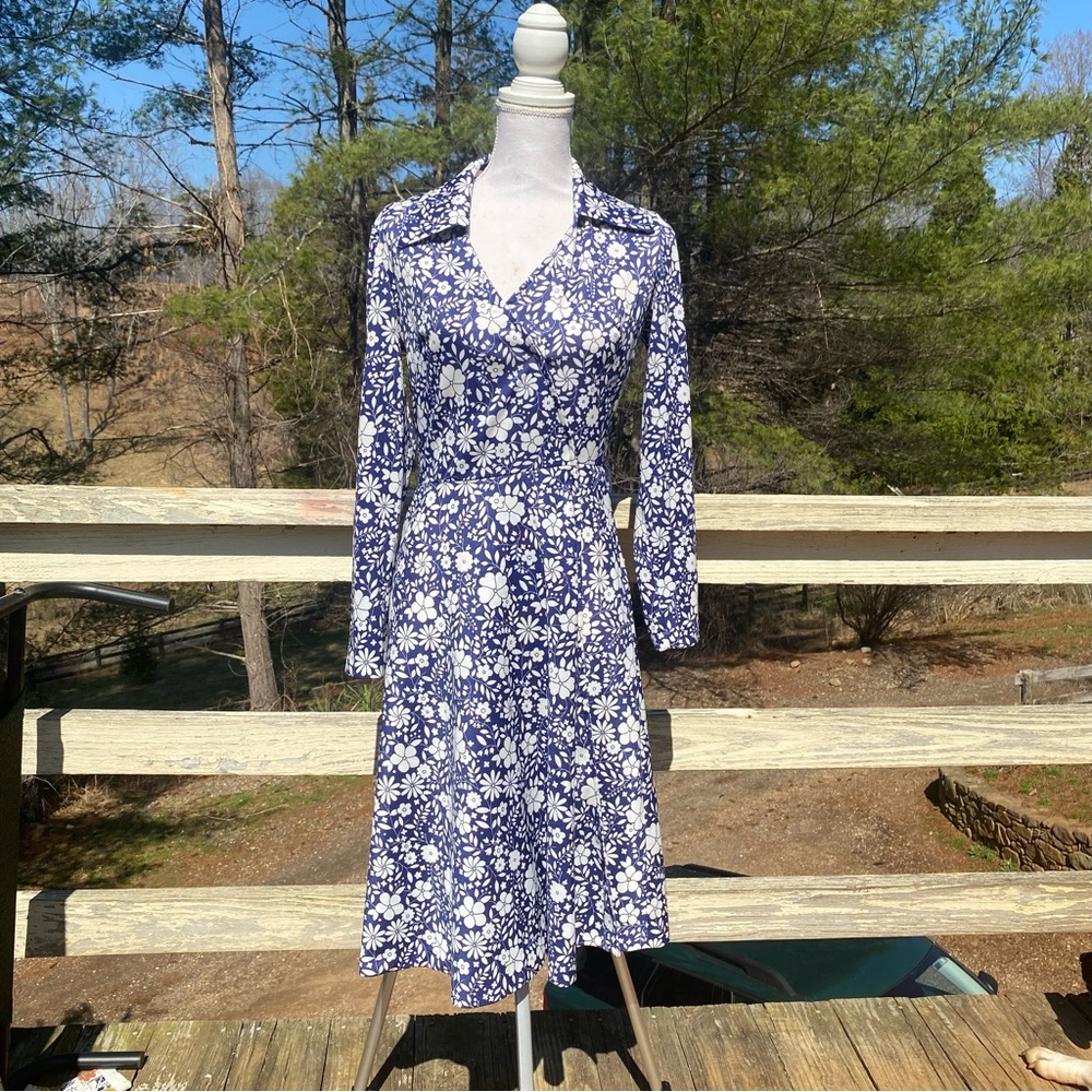Vintage collared wrap dress